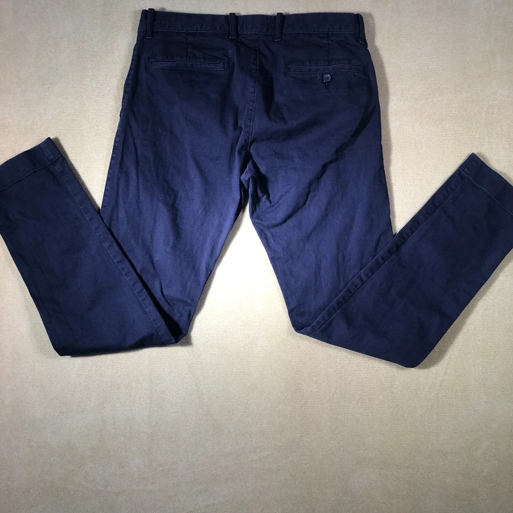 J.Crew Flex Slim Chino Pants Mens 30x32 Navy Blue H3167 Stretch Cotton Twill